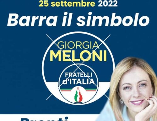 Domenica 25 Settembre 2022, fai la scelta giusta. Barra con una “X” il nome di “Giorgia Meloni – Fratelli d’Italia”