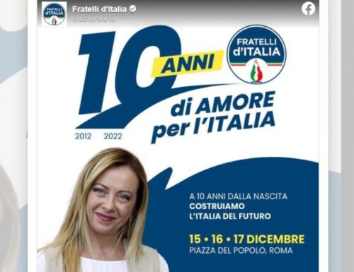 “Dieci anni di amore per l’Italia”: il decennale di Fratelli d’Italia a piazza del Popolo dal 15 al 17 dicembre (Video)
