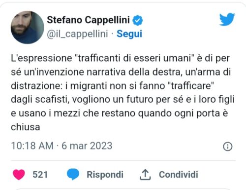 La sinistra supera se stessa sugli scafisti, e Cappellini corregge pure il Papa: “trafficanti di esseri umani” è concetto di destra…