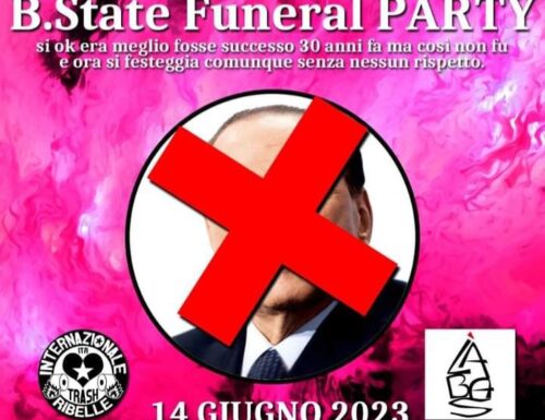 “Funeral party”. Orrore tutto sinistro al centro sociale: festeggiano le esequie di Berlusconi