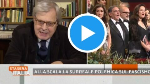 Vittorio Sgarbi asfalta l’urlatore della Scala, forse in cerca di notorietà: “era contro la Russa, perché è grave” (Video)