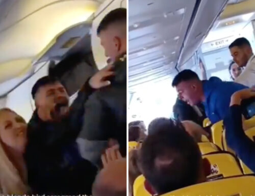 Grida e calci: rissa sul volo Ryanair. Fermate tre persone (Video)